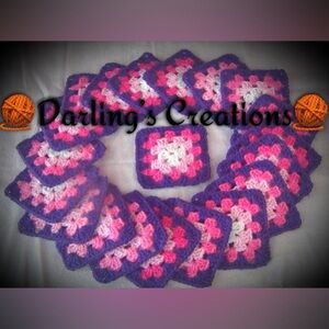 Granny Squares Crocheted Trimmed Handmade 24pcs